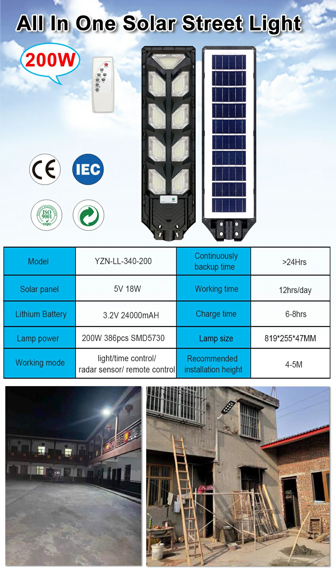 340 Integrated Street Lamp